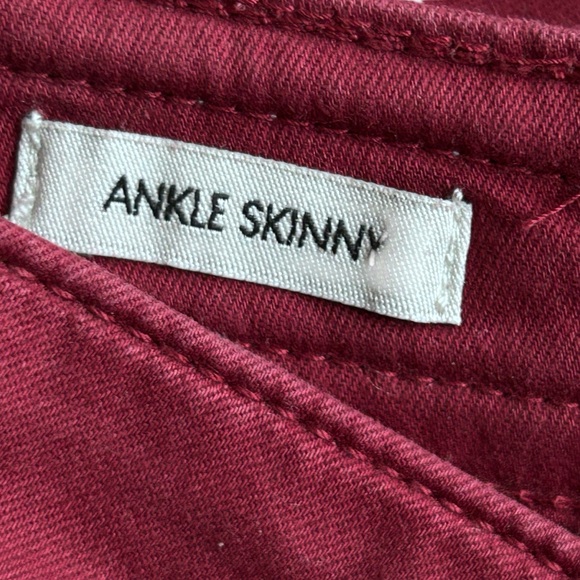 Calvin Klein Ankle Skinny Burgundy Jeans - Picture 5 of 13